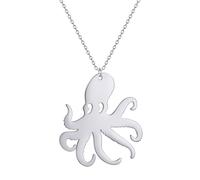 ZIAFRPN Collana di Polpo in Acciaio Inox per Le Donne Catene d'Acciaio Moda Oro/Argento Colore clavicola Girocollo Unisex Oceano Animale Gioielli