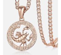 ZIAFRPN Collana Donna Segno Zodiacale Pendente 12 Costellazione Charm Collana Ariete Leone Scorpione 3mm Lumaca Gioielli Moda