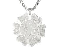 ZIAFRPN Collana Gotica Sacro Corano Arabo Collana per Gli Uomini Ragazzo Islam Musulmano Verso Inciso Collane Talismano Gioielli congratulazioni Regali
