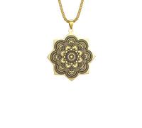 ZIAFRPN Collana Gotica Vintage Mandala Lotus Flower Pendente Collane Elegent Yoga Buddhismo Collana Geometria Sacra Gioielli di Moda Regalo congratulazioni Regali