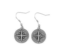 ZIAFRPN Collana Gotica Vintage Viking Compass Orecchini 316L Punk Biker Moda Nordic Amuleto Orecchino Charm Gioielli del Partito Regalo congratulazioni Regali