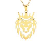 ZIAFRPN Collana Hollow Crown Leone Re Animale Ciondolo Collana Charm Uomini e Donne Trend Hip Hop Rock Gioielli Regalo Moda