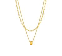 ZIAFRPN Collana Pendente con Perline Rotonde a Doppio Strato in Acciaio Inossidabile per Le Donne Girl Trend Neck Chain Choker Jewelry Gift