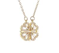 ZIAFRPN Collana Squisita Magnetica Pieghevole Cuore Collana per Le Donne Moda Charm Buona Fortuna Pendente Gioielli Regalo di Modo