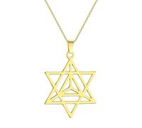 ZIAFRPN Collana Stella Merkaba in Acciaio Inox per Le Donne Yoga Misticismo Ebraico Collana Geometrico Tetraedro Kabbalah Gioielli