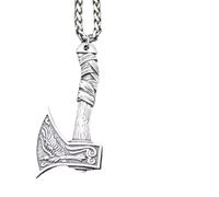 ZIAFRPN Collana Trendy retrò Corvo Prairie Wolf Doppia Faccia Vichingo Tomahawk Ciondolo Collana Charm Collana Uomo Accessori Gioielli Festa Moda
