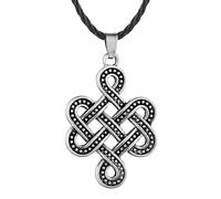 ZIAFRPN Collana Uomo, Nodo Strega Talismano Celtico Eternity Nodo Collana Argento Nodo Irlandese Pendente Celtico Nodo Infinito Collana per Donne Uomini Gioielli