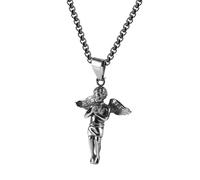 ZIAFRPN Collana Uomo, Piuma di Uccello Piccolo Angelo Hip Hop Moda Pendente Collana Catena Gioielli per Le Donne degli Uomini