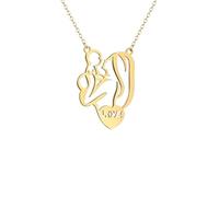 ZIAFRPN Collana Uomo, Romantico Amore Cuore Mamma e Boby Collane per Le Donne Catene Choker Gioielli Regalo per la Festa della Mamma