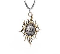 ZIAFRPN Collana Vintage all Seeing Eye of The Sun God Ciondolo Collana per Uomo Donna Amuleto Rock Party Fashion Jewelry Regalo di Moda Moda