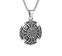 ZIAFRPN Collana Vintage Vichingo Nodo Celtico Triquetra Croce Scudo Ciondolo Collana per Uomo Donna Irlandese Trinità Amuleto Gioielli Moda
