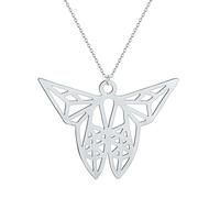 ZIAFRPN Collane da Uomo Amicizia Collana Geometrica Farfalla Origami Collana Donna Argento Spiaggia Gioielli Boho Collana