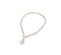ZIAFRPN collane da Uomo Collana dell'amicizia 2024 Barocco Imitazione Perla OT Fibbia Ciondolo Collana Donna Matrimonio Perlina da Sposa Catena Accessori per Il Collo Gioielli Regalo