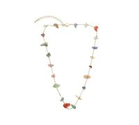ZIAFRPN Collane da Uomo Collana dell'amicizia Boho Multicolor Cristallo Irregolare Pietra Naturale Link Catena Collana per Le Donne Fashio Collane di Perline Gioielli per Il Partito