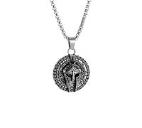 ZIAFRPN Collane da Uomo Gioielli retrò Antico Greco Spartano Guerriero Elmo Ciondolo Collana Uomo Punk Trend Charm Casual Gioielli