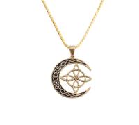 ZIAFRPN Collane da Uomo Gioielli Stregoneria Nodo della Strega Celtico Trinità Ciondolo Collana Charm da Donna Amuleto della Luna Gioielli fortunati Regalo