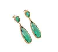 ZIAFRPN Colore dell'oro Verde/Viola Acqua Cubica Donne Orecchini Appesi Moda Contratto Design Gioielli Femminili di Lusso