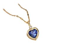 ZIAFRPN Colorful Zircon Love Heart Ciondolo Collane per Le Donne Ragazze in Acciaio Inox Trendy Romantico Gioielli Accessori Regali