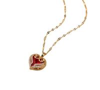 ZIAFRPN Colorful Zircon Love Heart Ciondolo Collane per Le Donne Ragazze in Acciaio Inox Trendy Romantico Gioielli Accessori Regali