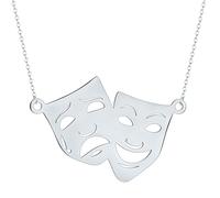 ZIAFRPN Commedia e Tragedia Maschera Neckalce per Le Donne Unisex in Acciaio Inox Choker Teatro Maschere Commedia e Dramma Maschera Gioielli Regali