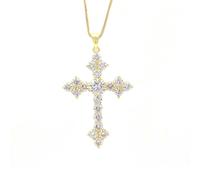 ZIAFRPN Cool Croce Collana per Le Donne Intarsiato CZ Stone Hip Hop Style Collana Pendente Ragazza con Speciale Scatola Catena Gioielli di Lusso