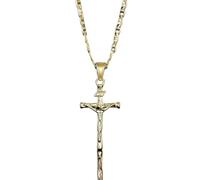 ZIAFRPN Croce Ciondolo Collana per Donne/Uomini Due Toni alla Moda Ragazzi Ragazze Collana Hip Hop Rock Collo Gioielli
