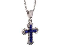 ZIAFRPN Croce cubica Ciondolo Collana per Uomini e Donne Hip Hop Rock Fede amuleto Gioielli Regalo