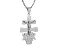 ZIAFRPN Croce Pendente Piccolo Angelo Preghiera Collana per Uomo Donna Vintage Amuleto Gioielli Regalo