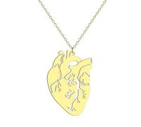 ZIAFRPN Cuore anatomico Ciondolo Collana per Le Donne Ragazze Anatomia Cuore Fascino Collo Catena biologia Gioielli Regalo