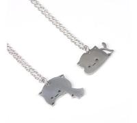 ZIAFRPN Cute s Coppia Collana Cartoon Gattini in Acciaio Inox Ciondolo Collana Gioielli Romantici Regali di Compleanno per Donna Uomo