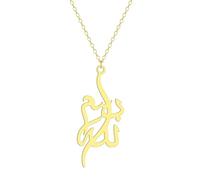 ZIAFRPN Delicato Arabo Script Ciondolo Collana per Le Donne Ragazze Geometrico Bismillah Calligrafia Fascino Catena Gioielli Collare