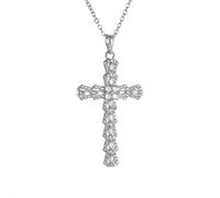 ZIAFRPN Delicato Lucido Croce Pendente Cristiano Amuleto Collana per Uomini e Donne Moda Partito Matrimonio Fidanzamento Gioielli Regali congratulazioni Regali