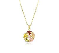 ZIAFRPN Design Sense Colorato Mulino A Vento Fiore Pendente Cristallo Breve Donne Collane Acciaio Collo Catena Femminile Presente-Multicolore