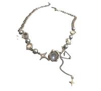 ZIAFRPN Design Squisito Stella Geometrico Catene di Cristallo Girocollo Collane Coreano Moda Gioielli Lucenti per Le Donne di Nozze