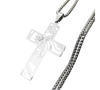 ZIAFRPN Dio Croce Corona di Spine Catena Collana Uomo in Acciaio Inox Crocifisso Collana Gioielli Colar Masculino N7074S02