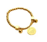 ZIAFRPN Disco in Acciaio Inox Lettere Charms Bracciale per Le Donne Moda Catena in Perline Polso Gioielli Partito Regalo Casual