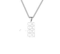 ZIAFRPN Dog Tag Ciondolo Collane per Uomini Ragazzi, Irregolari Superficie Geometrica Motivi Collane, Gioielli in Acciaio Inox Regali