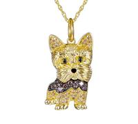 ZIAFRPN Due Tono alla Moda Cartoon Yorkshire Ciondolo Collana per Le Donne, Creativo Gioielli Regalo per Le Signore e Gli Amanti