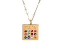 ZIAFRPN Ebraico 12 tribù Sommo Sacerdote Collane Lettera Ebraica Iscrizione Birthstone Collana Amuleto Gioielli Regalo