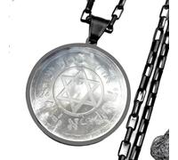 ZIAFRPN Ebraico Stella di David Collana Conchiglia Naturale per Le Donne degli Uomini in Acciaio Inox Oro Argento Colore Ebraico Bless Catena Gioielli