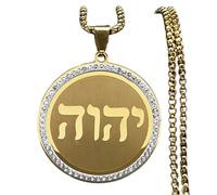 ZIAFRPN Ebraico Tetragrammaton Collana Ebraica per Le Donne degli Uomini in Acciaio Inox Yahweh Israele Amuleto Catena Gioielli NZZZ502