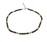 ZIAFRPN Estate Boemia Etnico Marrone Perline di Cocco Surfer Collana Uomo Tribale Gioielli Fatti A Mano Vintage Collana di Perline di Legno per Gli Uomini