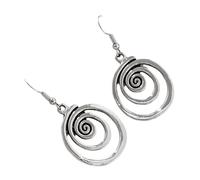 ZIAFRPN Etnico Argento Orecchini Rotondi personalità Retro Geometria Fare Vecchi Orecchini A Spirale per Le Donne Accessori