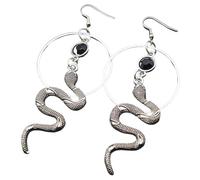 ZIAFRPN Fascino, Serpente, Cerchio Pietra Nera Orecchini-Serpente Gotico Regalo-Gotico Cerchio Strega dea-Dichiarazione oscura