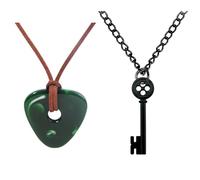 ZIAFRPN Film Coraline Collana Verde Vedere Pietra Pendente Collana Corda Corda Catena Nero Scheletro Chiave Girocollo Gioielli