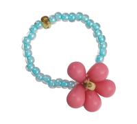 ZIAFRPN Fresco Semplice Acrilico Campanello a Vento Fiore Anello Elastico Perlina di Vetro Tessuto a Mano Anello da Donna Elastico Gioielli Regalo