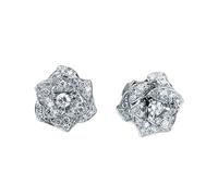 ZIAFRPN Full Bling Iced out Orecchini Fiore per Femmina Colore Oro/Colore Argento Cristallo Orecchio Piercing Orecchini Gioielli da Sposa