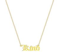 ZIAFRPN Gentile Lettera Handmade Collana d'oro Girocollo Donne Antico Inglese Carattere ciondoli retrò complimento Collana