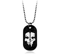 ZIAFRPN Gioco Gioielli Mens Collana Fantasmi Dog Tag Pendente Targhetta Militare per Servizio Serie Militare con Armi Chiamata