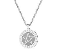 ZIAFRPN Gioielli 24 Rune Pentagramma Pendente Collana Valknut Nordic Rune n Gioielli Amuleto Charm Collane per Uomini e Donne Regalo Regalo
